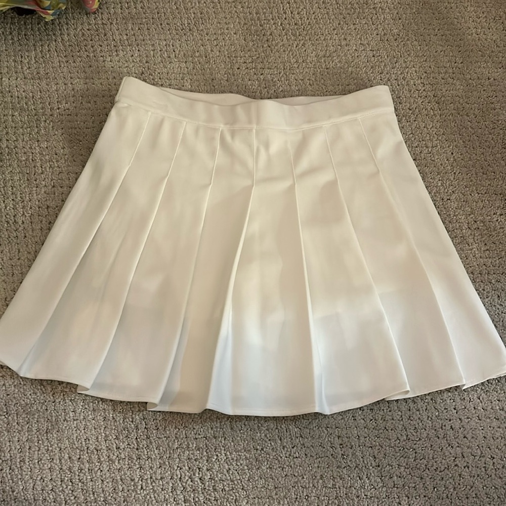 White Pleated Athletic Skirt